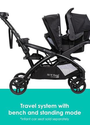 Baby Trend Sit N' Stand® Double 2.0 Stroller, Madrid Black