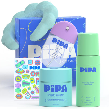 Pipa Skincare Cleanser, Moisturizer & Facial Mist Girls Birthday Gift Set