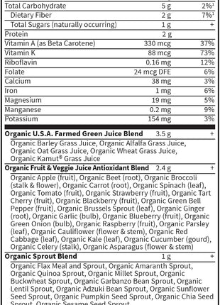 Garden of Life Raw Organic Perfect Food Chocolate Powder, 60 Servings | Juiced Cereal Grasses, Plant Based Green Supplements for Immune Support and Digestive Support, Green Superfood