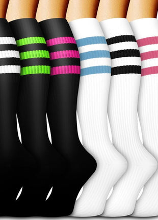 Bluemaple 6 Pack Copper Compression Socks for Women and Men Circulation-Best Support for Medical, Running,Nursing,Athletic