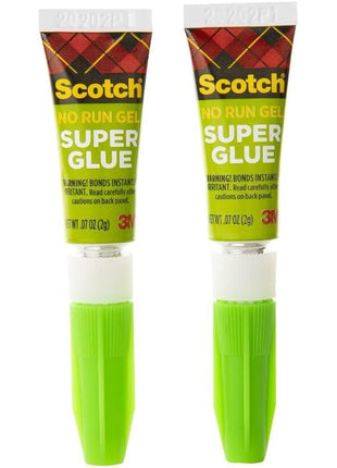 Scotch Super Glue Gel, .07 oz, 2-Pack, Dries Quickly with a Permanent Hold (AD112)