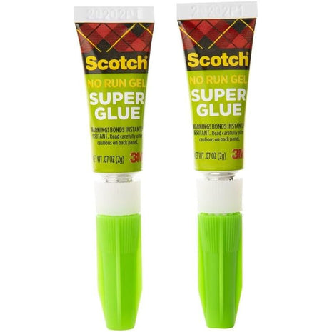 Scotch Super Glue Gel, .07 oz, 2-Pack, Dries Quickly with a Permanent Hold (AD112)
