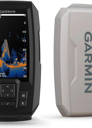 Garmin Striker Vivid 4cv Bundle with Transducer and Protective Cover, 4-inch Color Fishfinder, Vivid Scanning Sonar Color Palettes 010-02550-00