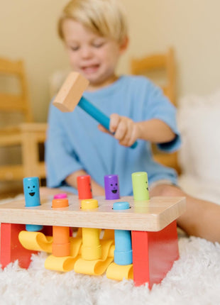 MeMelissa & Doug Deluxe Pounding Bench Wooden Preschool Learning Toy with Mallet Classic Wooden Toddler Toys for Ages 2+Lissa & Doug Deluxe Pounding Bench Wooden Preschool Learning Toy with Mallet