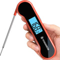 0.5 Sec Instant Read Meat Thermometer Digital with ?0.5??Precision, 100% Waterproof Auto Flip Bright LCD Screen, Motion Sensing Food Thermometer for Cooking Kitchen Oven Grill Candy BBQ, Red