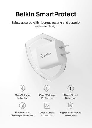 Belkin 20W Compact USB C Charger Block, Fast Charging for Travel | iPhone Charger Fast Charging, iPhone 17, Samsung Galaxy S25, Google Pixel 10, iPad, AirPods, Apple Watch