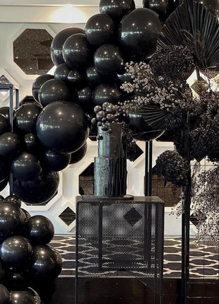 PartyWoo Black Balloons 140 pcs Different Sizes Pack of 18 12 10 5 Inch Matte Black Latex Balloon Arch Kit Garland for Graduation Halloween New Year Anniversary Birthday Party Decorations Black Y18