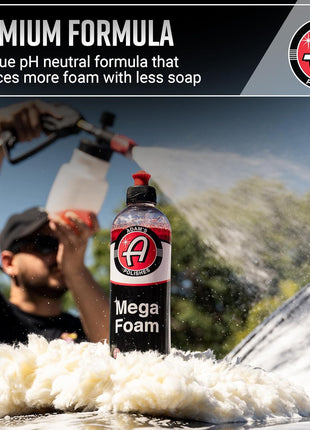 Adam's Mega Foam Car Wash Soap (Gallon) – pH Neutral, Ultra Concentrated for Foam Cannon, Foaming Spray Gun, or Bucket – Safe for Wax, Sealants & Ceramic Coating – High Suds Car Cleaner
