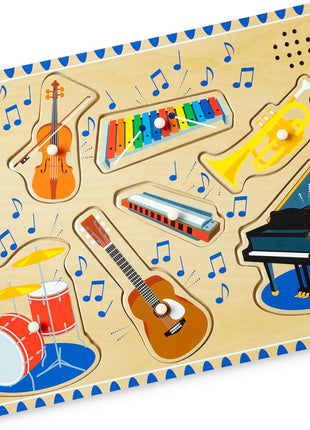 Melissa & Doug Musical Instruments Sound Puzzle - Wooden Peg Puzzle (8 pcs)