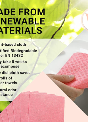 Swedish Wholesale Dishcloths, Cellulose Sponge Cloths ??Bulk 10 Pack of Eco Friendly, No Odor, Reusable Cleaning Cloths for Kitchen ??Absorbent Dish Cloth Hand Towel ??Assorted