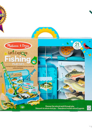 Melissa & Doug Let's Explore Fishing Play Set – 21 Pieces Toy Fishing Set for Toddlers and Kids, Pretend Play Toy, Learning Toys for Kids Ages 3+ - FSC-Certified - FSC Certified