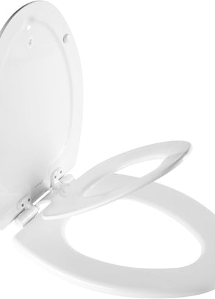 Mayfair NextStep2 Toilet Seat with Built-In Potty Training Seat, Slow-Close, Removable that will Never Loosen, Elongated, White