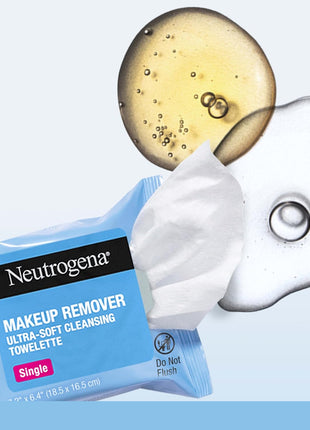 Neutrogena Makeup Remover Towelettes for Face with Micellar Water Daily Alcohol-Free Gently Removes Oil Dirt and Waterproof Makeup in a Simple Fully Plant-Based Cloth, 25 ct
