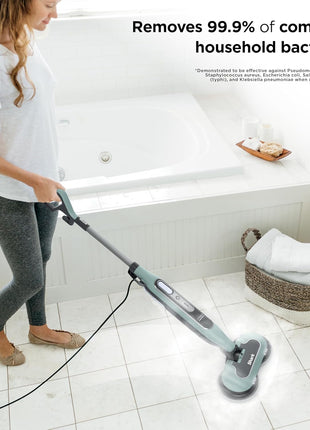 Shark Steam & Scrub Steam Mop, All-in-One Hard Floor Cleaner, Grey, S8001 | LED Headlights, 4 Dirt Grip Soft Scrub Pads Included, XL Water Tank, Swivel Steering