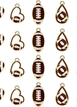 20PCS Sports Charms Enamel Basketball Baseball Pendant Charms for Jewelry Making Rhinestone Ball Game Softball Charms for Necklace Bracelet Earrings DIY Crafts