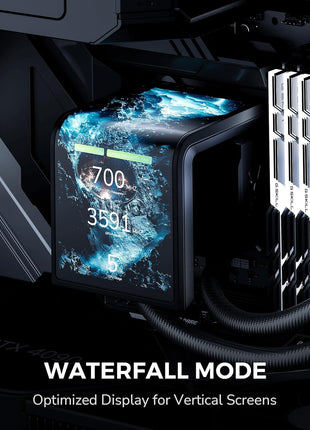 TRYX Panorama SE 360 ARGB 360mm AIO Rotatable 6.67'' AMOLED Curved Screen 3D Anamorphic Effect Customizable AIO Cooler 360mm Asetek Adela Pump 280w TDP ARGB Fan Intel LGA 1851/1700 AMD AM5/AM4