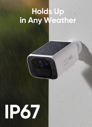 eufy Security SoloCam S220, Solar Security Camera, Wireless Security Camera Outdoor, 2K Resolution, Continuous Power, No Monthly Fee, HomeBase 3 Compatible, 2.4 GHz Wi-Fi, for Outdoor Surveillance