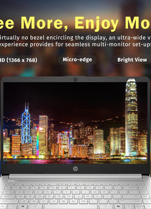 HP Stream 14" HD BrightView Laptop, Intel Celeron N4120, 16GB RAM, 288GB Storage (128GB UFS + 160GB Docking Station Set), Intel UHD Graphics, 720p Webcam, Wi-Fi, 1 Year Office 365, Win 11S, Silver
