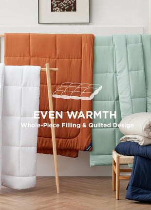 Bedsure Comforter Duvet Insert   Quilted Comforters Queen Size, All Season Duvet, Down Alternative Bedding, with 8 Tabs, Gifts for Women/Men, White, Queen 88 x 88 Inches