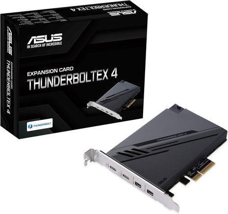 ASUS ThunderboltEX 4 with Intel® ThunderboltTM 4 JHL 8540 Controller, 2 USB Type-C Ports, up to 40Gb/s bi-Directional Bandwidth, DisplayPort 1.4 Support, up to 100W Quick Charge, Black
