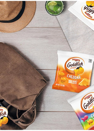 Goldfish Crackers Big Smiles Variety Pack with Cheddar, Colors, and Pretzels, Snack Packs, 30 Ct