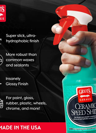 Griot's Garage Ceramic Speed Shine Detail Spray for Car Detailing, Provides a High-Gloss Finish and Extends Life of Coatings, 10945, 22 oz
