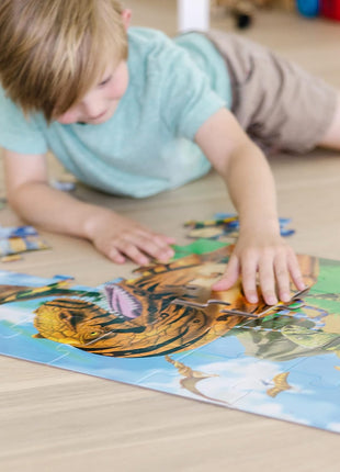 Melissa & Doug Land of Dinosaurs Floor Puzzle, 48 pc Jumbo Jigsaw Puzzle, Educational Screen Free Activity for Toddler, Preschoolers and Kids Ages 3+ (4 feet Long) - FSC Certified (Pack of 6)