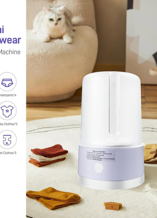 Portable Mini Washing Machine | Compact Deep Cleans Underwear, Baby Clothes, Small Laundry | Lightweight for Apartment, Dorm, Hotel, Travel & Camping | Quiet Energy-Efficient(Purple)