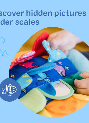 Melissa & Doug K's Kids, Flip Fish Stuffed Animal, Soft Baby Book, Multi-Textured Squeaking & Crinkling Infant Sensory Toys for Babies with Baby Mirror, Tummy Time Toys for Infants Ages 0–9 Months