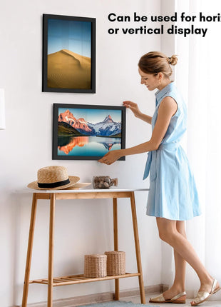 Americanflat 12x18 Poster Frame with Shatter-Resistant Glass - Signature Collection - Gallery-Style Frames Made of Engineered Wood - Photo Frame for Wall Display - Black