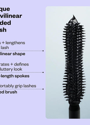 Kosas Soulgazer Lengthening + Lifting Peptide Mascara – Smudge-Proof, Clump-Free Mascara + Lash Serum 2-in-1 for Long, Defined Lashes – Curvilinear Molded Brush, Vegan, Sensitive-Eye Safe