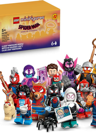 LEGO Minifigures Spider-Man: Across The Spider-Verse 6 Pack - Spider-Man Toys for Boys & Girls, Ages 5+ - Pretend Play Action Figures for Kids - Gift for Birthdays - 66797