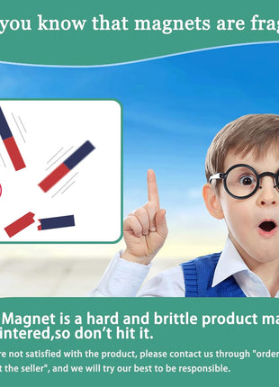 Science Magnet for Kids Bar Magnet Small with North South Identified for Students Teachers Science Experiment Physics Education Toys 2Pcs
