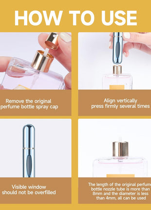 Yamadura Mini Refillable Perfume Portable Atomizer Bottle Refillable Perfume Spray, Refill Pump Case for Traveling and Outgoing (5ml, 4 Pack) 4