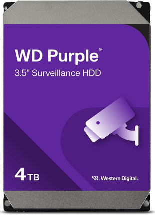 Western Digital 4TB WD Purple Surveillance Internal Hard Drive HDD - SATA 6 Gb/s, 256 MB Cache, 3.5" - WD43PURZ