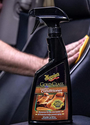 Meguiar's Gold Class Leather Conditioner Spray - Premium Car Leather Conditioner - Protect Your Car's Seats from Cracking, Fading and Drying Out - Keep It Looking and Feeling New, 16 Oz