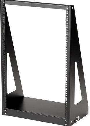 StarTech 16U 2-Post Open Frame Desktop Server Rack, 19in Compact Space-Saving Floor IT Rack with 350lb (160kg) Weight Capacity