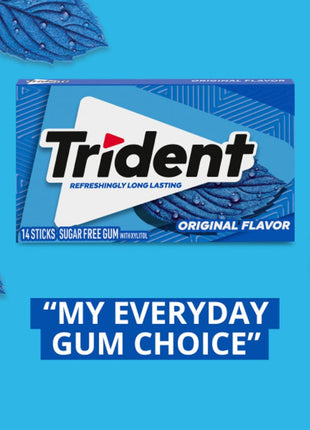 Trident Original Flavor Sugar-Free Chewing Gum, 12 Packs of 14 Pieces (168 Total Pieces)