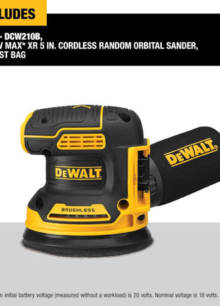 DEWALT 20V MAX Orbital Sander, Tool Only (DCW210B)