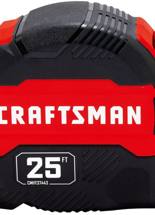 CRAFTSMAN 25-Ft Tape Measure with Fraction Marketing, Retractable, Manual-Locking Blade (CMHT37443S)