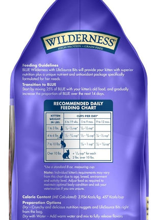 Blue Buffalo Wilderness High Protein, Natural Kitten Dry Cat Food, Chicken 2-lb (Pack of 2)
