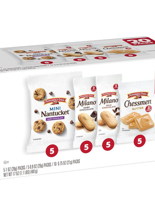 Pepperidge Farm Cookies Variety Pack, Snack Packs, 20 Pk