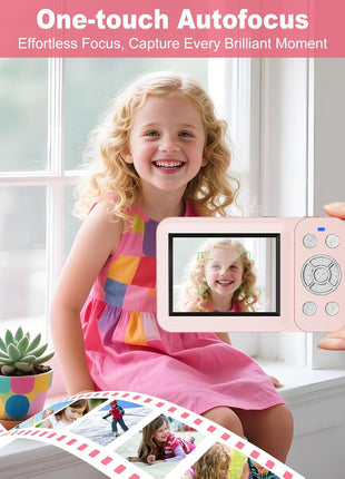 Digital Camera, 4K 64MP, 18X Zoom, Point and Shoot Digital Camera with 64GB TF Card & 2 Batteries, Portable Rechargeable Small Camera for Kids Teens Adult, Pink