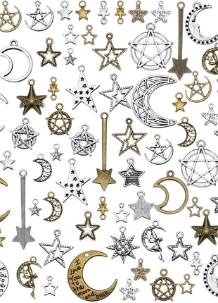 Hicarer 80 Pieces Antique Silver Pendants Charms Pendants Gothic Jewelry Making Accessory for DIY Necklace Bracelet