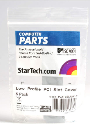 StarTech.com Steel Low Profile Expansion Slot Cover Plate - System slot blanking panel (pack of 5) , TAA (PLATEBLANKLP)