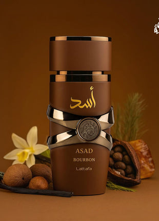 Lattafa Asad Bourbon for Unisex Eau de Parfum Spray, 3.4 Ounce / 100 ml