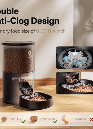 Automatic Cat Feeder with Camera, 5Ghz WiFi APP Control | Auto Pet Feeder for Cats and Small Dog Indoor- Easy to Set and Clean, Dual Power, 1-6 Meals/Day, Timed Precise Feeding
