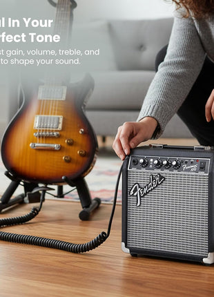 Fender Frontman 10G Guitar Combo Amplifier - Black Bundle with Cable and Austin Bazaar Exclusive 12-Pack Picks