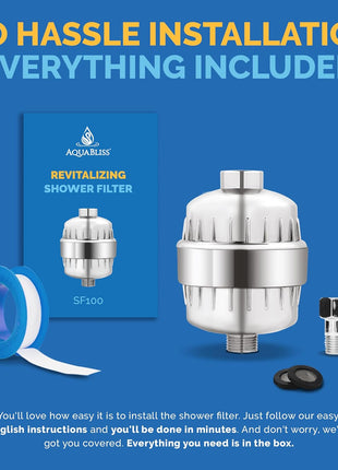 Aquabliss High Output Revitalizing Shower Filter - Reduces Dry Itchy Skin, Dandruff, Eczema, and Dramatically Improves The Condition of Your Skin, Hair and Nails - Chrome (SF100)