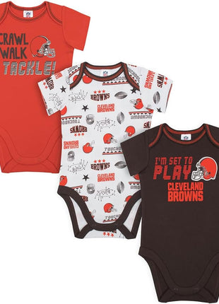 Gerber NFL Unisex-Baby NFL Team 3 Pack Short Sleeve Onesie Bodysuit